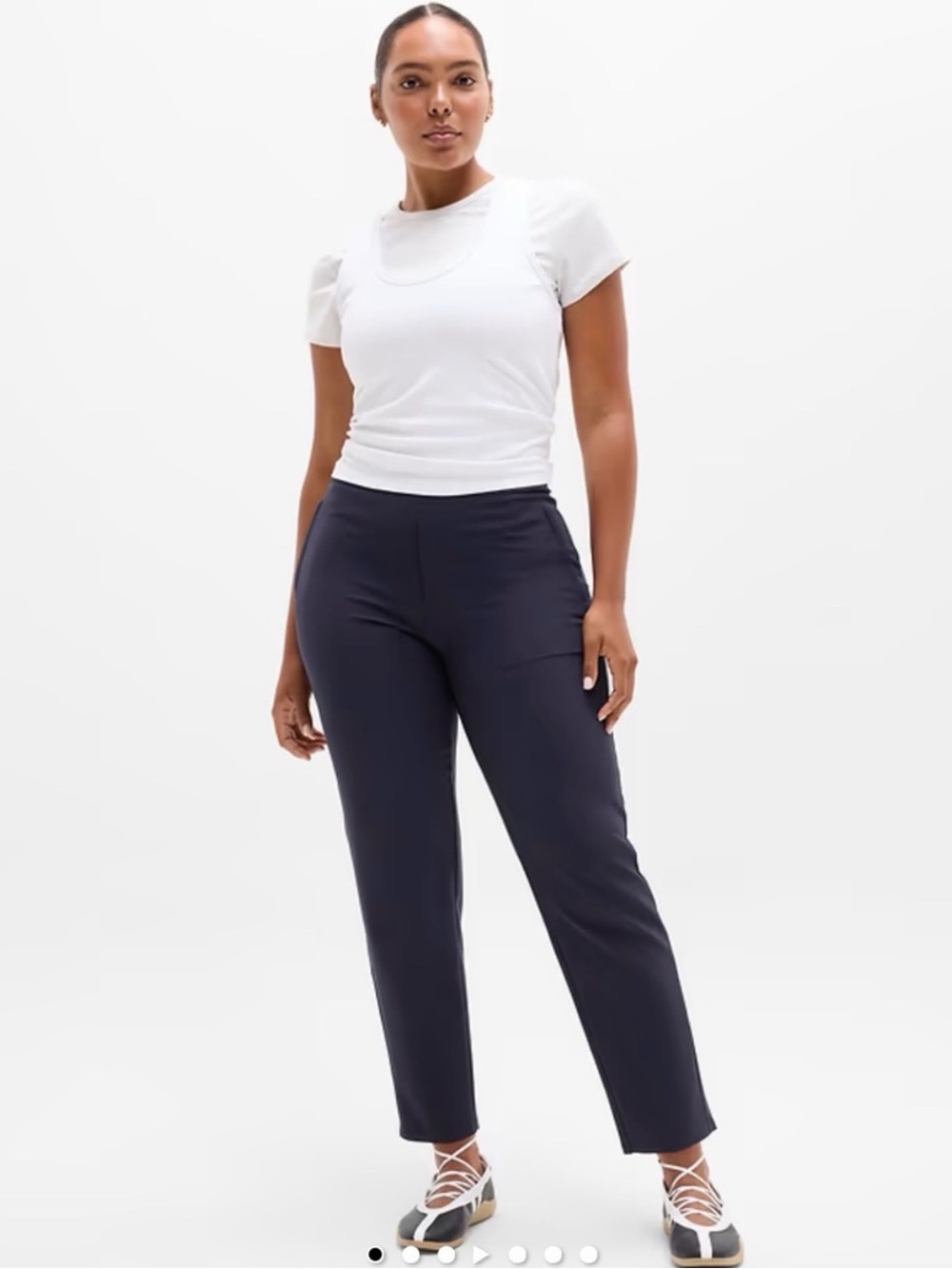 Athleta Endless High Rise Pants Womens Navy Blue Work Office Classic City Size 6
